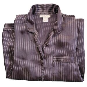 Morgan Taylor Intimates Pajama Set Striped Sleepwear Loungewear Top Pants L